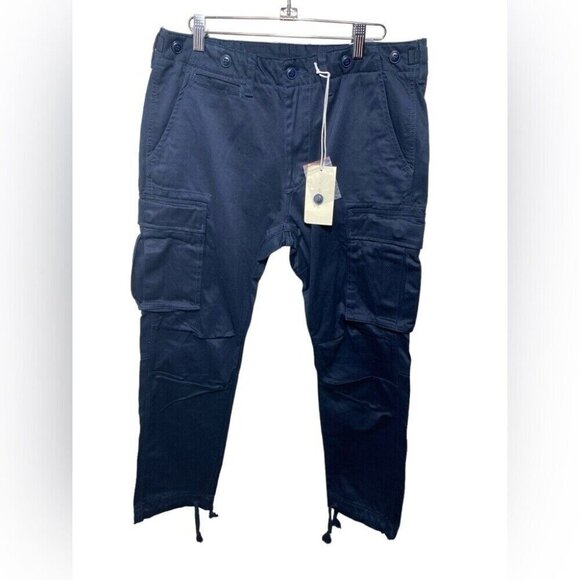 MNML Vintage Twill Cargo Pants Men’s Size 32 Midnight Blue Utility Workwear Stre - Picture 1 of 16